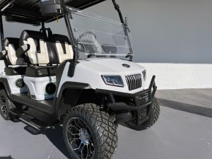 White Evolution D5 Maverick Forward Facing Golf Cart 03